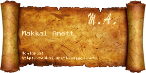 Makkai Anett névjegykártya